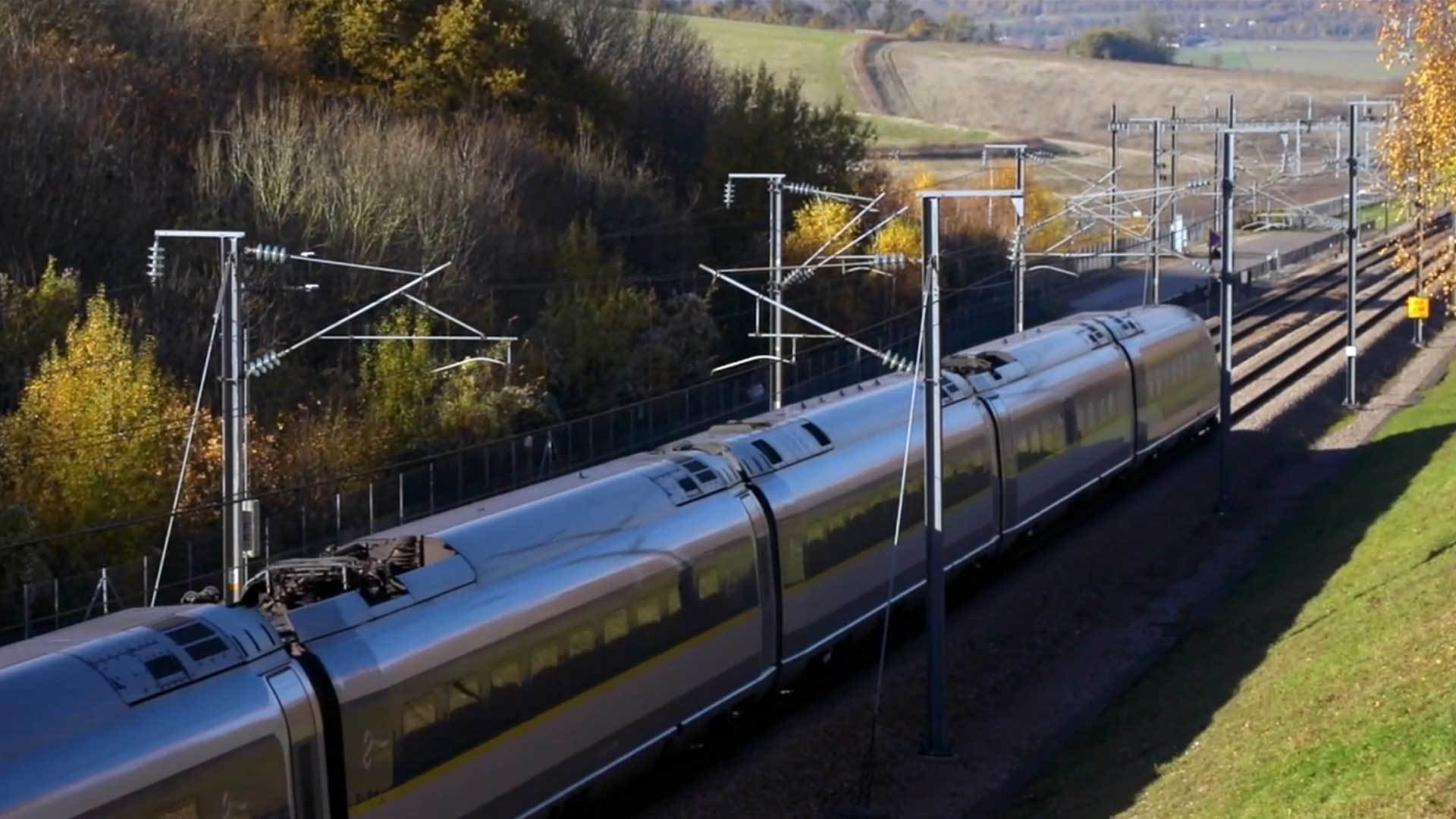 a train on a steel track